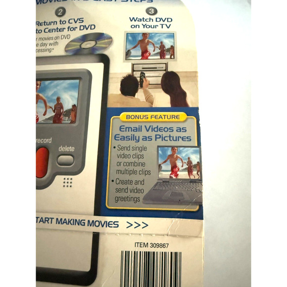 One Time Use Flip Pure Digital Video Camcorder Collectible New Sealed Vintage - Picture 4 of 5